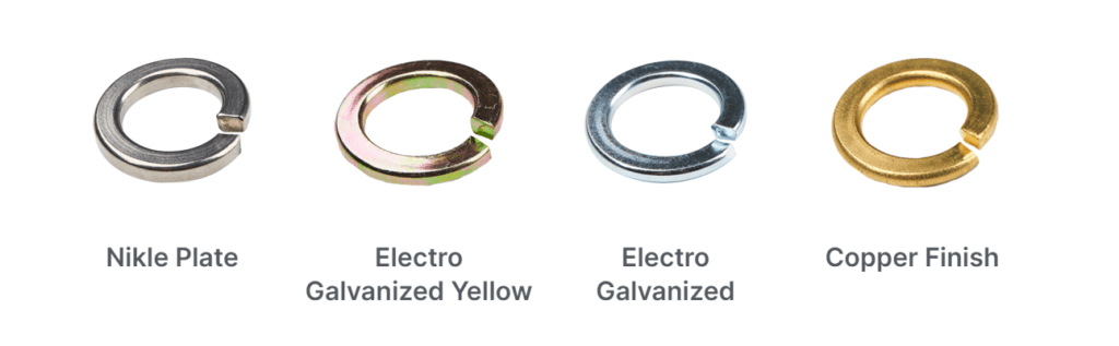 different types of surface finished spring washers